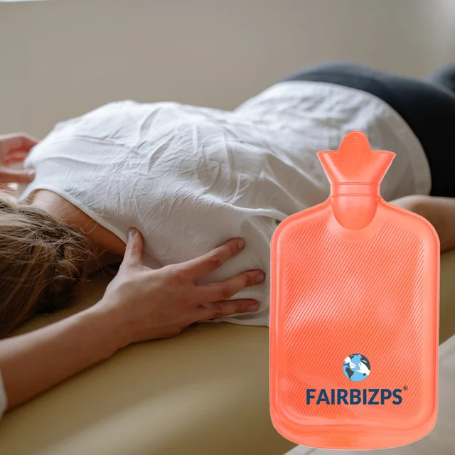 FAIRBIZPS Hot Water Bag for Pain Relief Large Capacity Manual Hot Water Bag for Back Pain, Period Pain, Neck and Shoulders Pain (Red) - 2 LTR