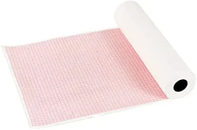 FAIRBIZPS ECG Paper Roll 215mm x 18m - Pack of 2 | Pink Rectangular Thermal Chart Roll | Compatible with Bionet ECG Machine - 215mm x 18m