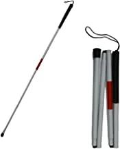 FAIRBIZPS Height Adjustment Walking Stick Blind Stick Aluminium 4 Segment Folding Blind Cane Heavy Duty Blind Stick for Unisex