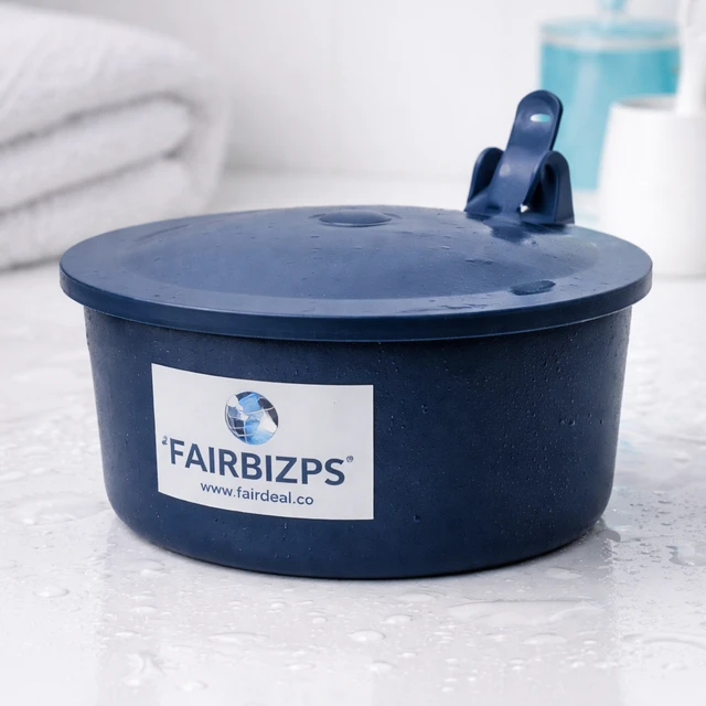 FAIRBIZPS Spitting Mug, Plastic Spit Mug, Spitting Mug for Old Age, Spit Bowl, Leakproof Spittoon Mug with Lid, Cough Spitting Box (300ml) Blue- Pack of 1