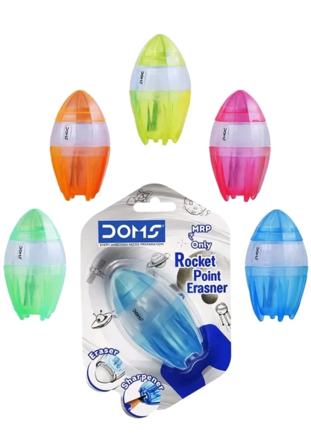 DOMS Rocket Point Erasner Combo Eraser + Sharpner 20mrp (Pack of 20pc)