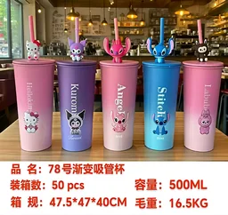 970#195 Kawaii Character 3D Insulated SS Sipper Tumbler (500ml)