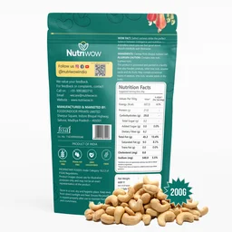 Nutriwow Premium Classic Roasted & Salted Cashew | Kaju | 400g (200g Pack of 2) - 400g