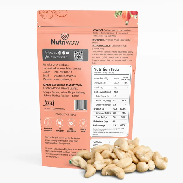 Nutriwow Premium Green Raisins 500g & Whole Cashews 200g | Kishmish and Kaju | - 700g