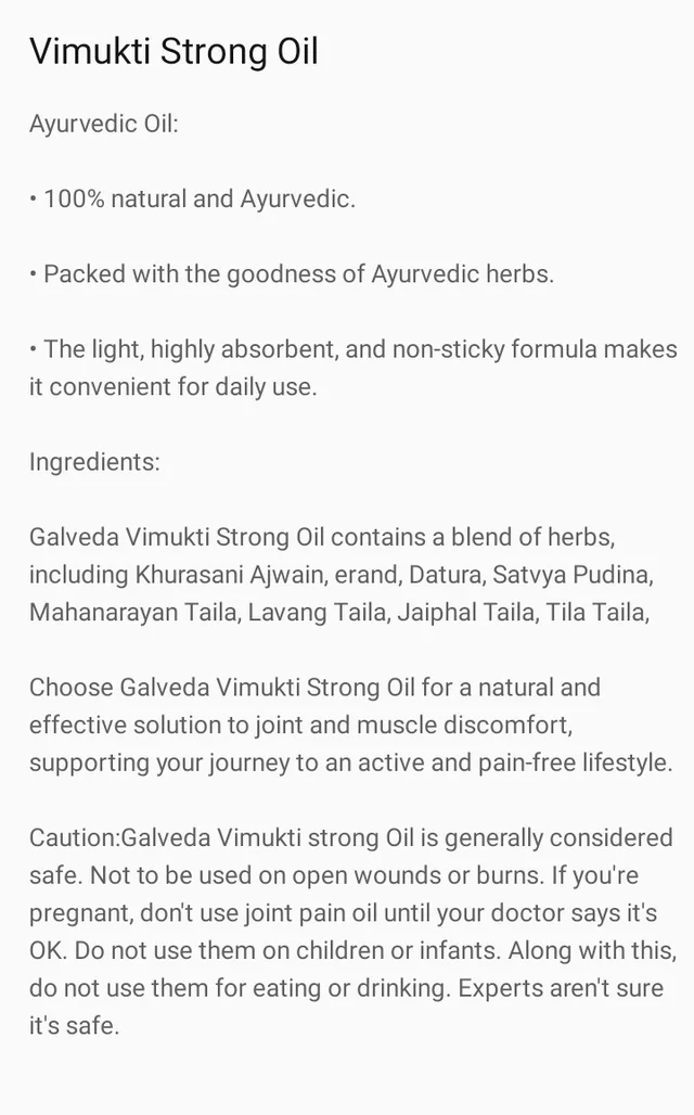 GALWAY VIMUKTI STRONG OIL