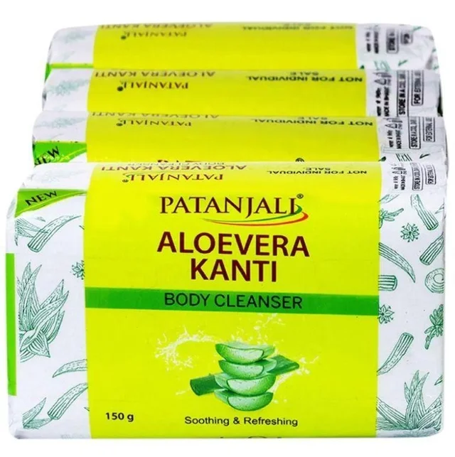 PATANJALI Aloe Vera Kanti Body Cleanser 150 g (Pack of 4)