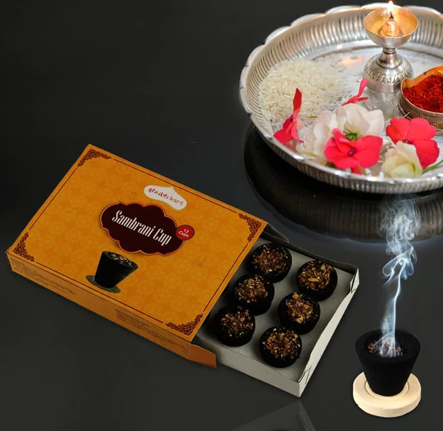 Shubhkart Black Sambrani 160 g (12 pcs)