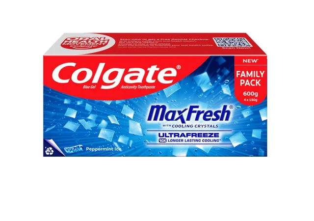 Colgate MaxFresh Toothpaste, Blue Gel Paste with Menthol for Super Fresh Breath, 600g