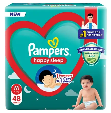 Pampers Happy Sleep Pant Style Baby Diaper M (48 Pieces)