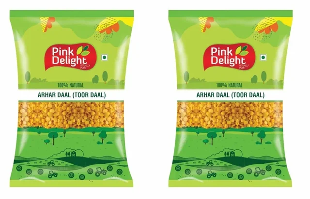 Pink Delight Dry Unpolished Arhar Daal| Toor Daal| Sambhar Daal | 500 GM (PACK OF 2)