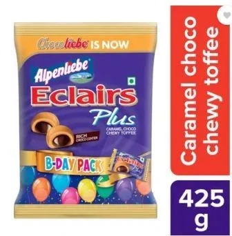 Alpenliebe Eclairs Plus Chocolate, Caramel Toffee (425 g)