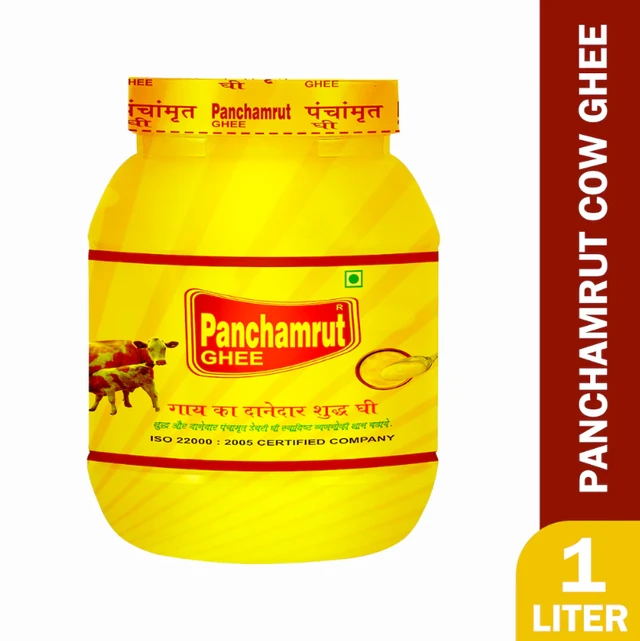 Panchamrut 1 Litre Desi Cow Ghee| Pure Ghee (Pack of 1)