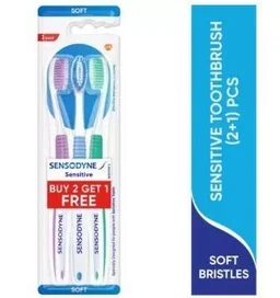 SENSODYNE Sensitive with soft rounded bristles Soft Toothbrush (Pack of 3)