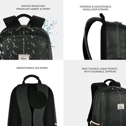 Classical 18" Inches Vegan Leather Laptop Backpack For Men/Women, Premium Black