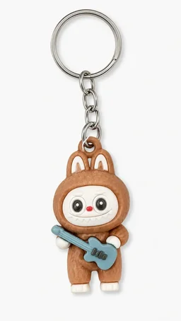 Cute Bunny Guitar Keychain – Cartoon Rabbit Musical Keychain
