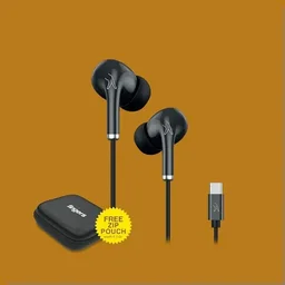 FINGERS AudioPop-C in-ear Wired Earphone with Type-C connector (Powerful Bass with 10 mm Neodymium drivers | in-Built Mic with Controller | 1.2 m sturdy cable | FREE Zip Case)