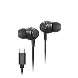 FINGERS Soundbounce Type-C Wired Earphones with Sleek Metal Earbuds, Built-in Mic, Neodymium Driver for Punchy Bass, Angular Earbuds with Anti-Static Gels, Durable Cable, On-Device Controls