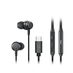 FINGERS Soundbounce Type-C Wired Earphones with Sleek Metal Earbuds, Built-in Mic, Neodymium Driver for Punchy Bass, Angular Earbuds with Anti-Static Gels, Durable Cable, On-Device Controls