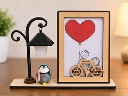 LED Couple Photo Frame with Decorative Night Lamp