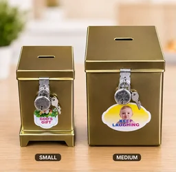 Metal Lockable Savings & Donation Box 