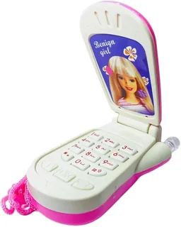 Musical Mobile Phone Slide Model Toy with Music Lights Sound Toys for Kids (Pink)