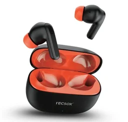 TecSox Wave Bluetooth Earbuds — Deep Bass, 40-Hour Playtime, Water-Resistant
