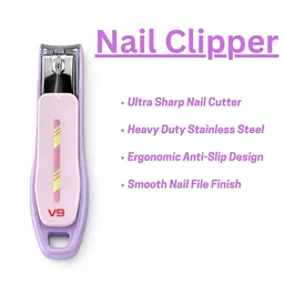V9 6-Piece Pink Nail Clipper Set – Stainless Steel Nail Cutters -  (1 Piece)