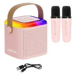 Portable Kids Karaoke Machine with Bluetooth Speaker, Dual Wireless Mics