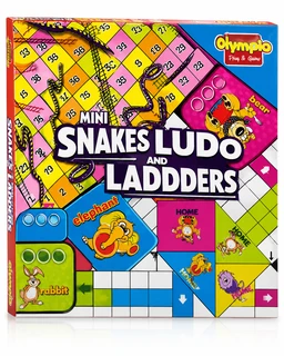 Ludo,Snakes & Ladders Mini Board Game for Kids – Colourful Indoor Family Game