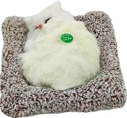 Sleeping Cat Plush Toy with Meow Sound – Interactive Soft Sleeping Kitten Toy