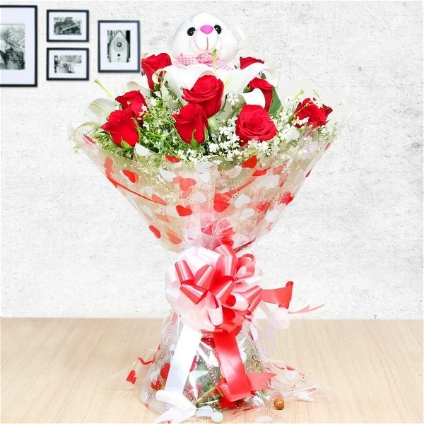 Rose Teddy Bunch