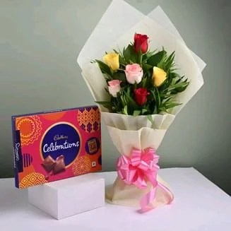 Mix Roses Bunch With Celebration Pack