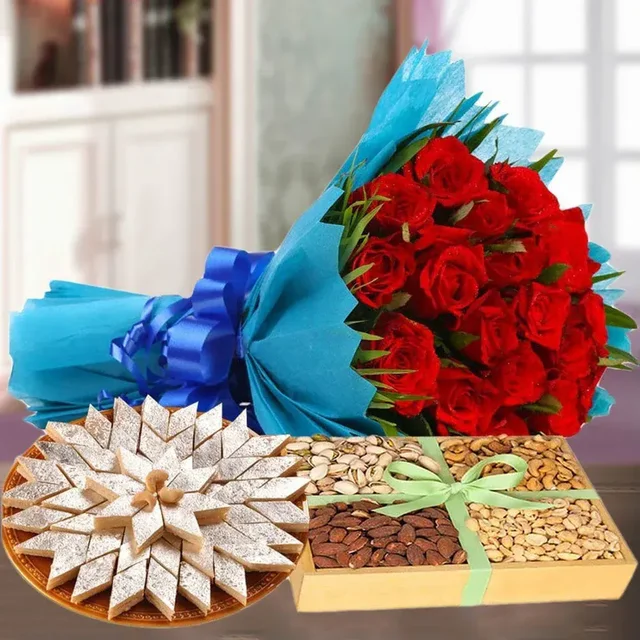 rose bunch with sweets