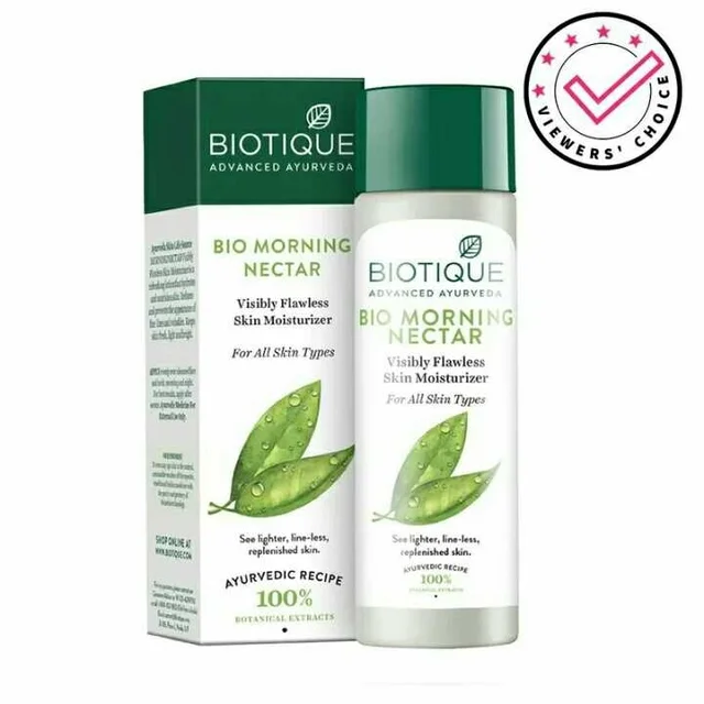 Biotique Morning Nectar Flawless Skin moisturizer for All Skin Types, 120ml