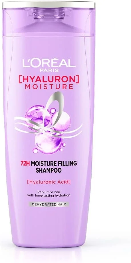 L'Oreal Paris Hyaluron Moisture 72H Moisture Filling Shampoo | With Hyaluronic Acid | For Dry & Dehydrated Hair | Adds Shine & Bounce L'Oreal Paris Hyaluron Moisture Bounce Shamphoo 340ml