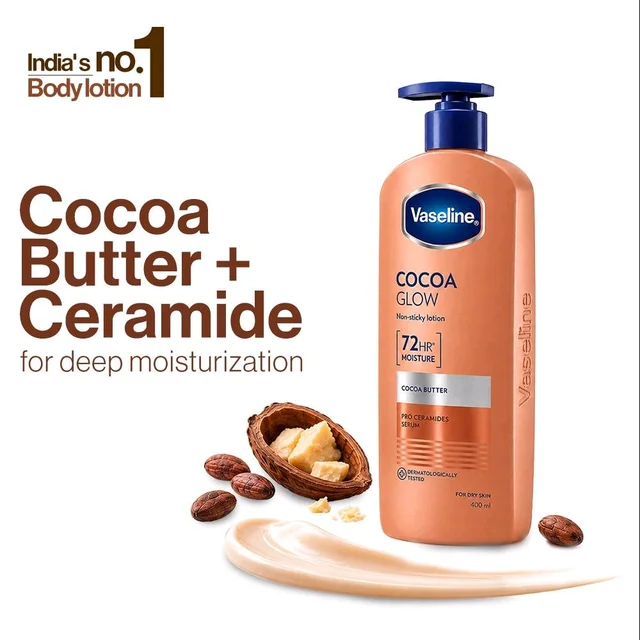 Vaseline Cocoa Glow Body Lotion with Cocoa And Shea Butter,- 400 ml