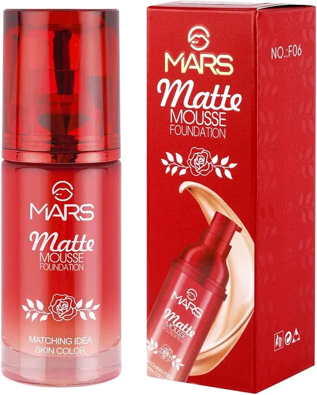 MARS BB Foundation MARS Hydrating Matte Mousse Foundation | Lightweight and Seamlessly Blendable Foundation for Face Makeup (60 ml) (105-Nude Beige)