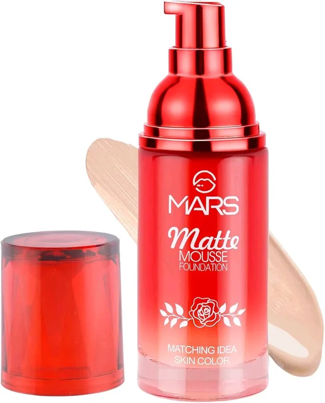 MARS BB Foundation MARS Hydrating Matte Mousse Foundation | Lightweight and Seamlessly Blendable Foundation for Face Makeup (60 ml) (105-Nude Beige)