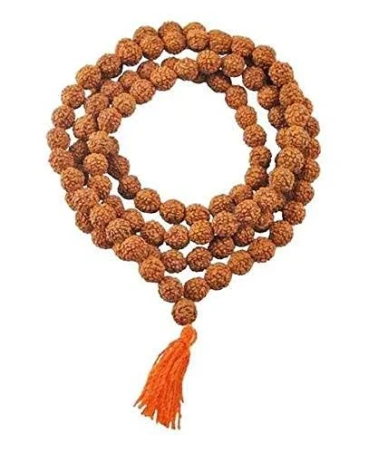 5 Mukhi Rudraksha Mala 108 Beads Original Certified - Large