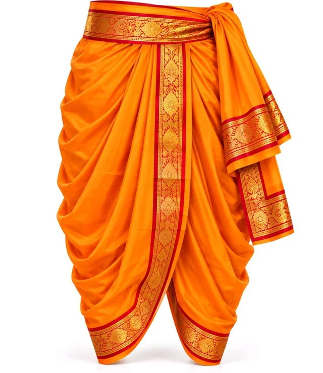 Dhoti/धोती - Orange