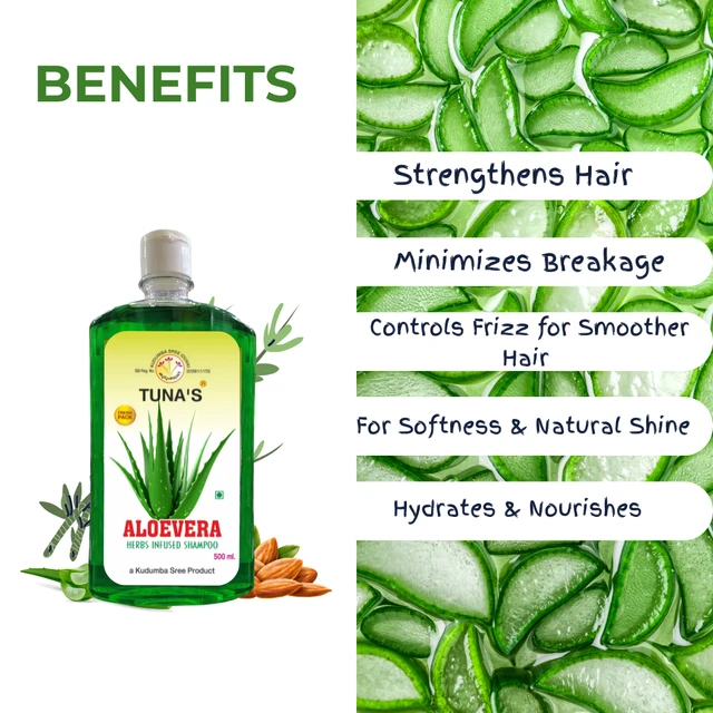 Tuna's® Herbs Infused Aloevera Shampoo | | Helps to Reduce Hair Breakage | SLS PARABEN FREE - 250ML