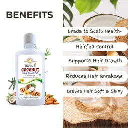 Tuna's® Coconut Milk Herbs Infused Shampoo | For Hair Growth Support | SLS,PARABEN FREE - 500ML