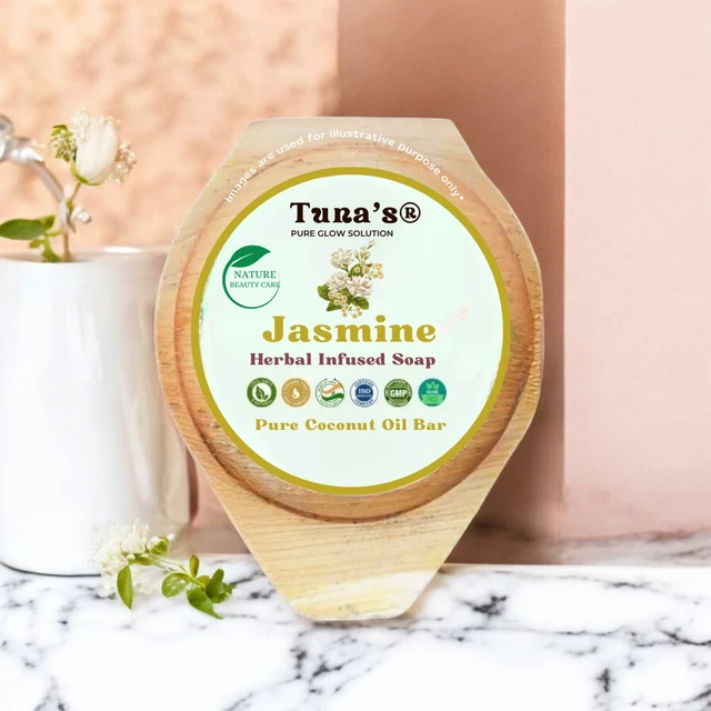 Tuna'sĀ® Tunas Jasmine Soap | Improve Skin Tone | Stress Relief | Free From Animal Fats Like Tallow or Lard etc..100gm