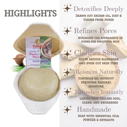 Tuna's® Tunas Multani Mitti Soap | De-Tanning | Tightens Pores | Free From Animal Fats Like Tallow or Lard etc..100gm