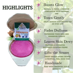 Tuna's® Tunas Papaya Soap | Glow Peel | Fruit Polish | Free From Animal Fats Like Tallow or Lard etc..100gm