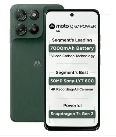 Motorola G67 Power 5G (Pantone Cilantro, 8GB RAM, 128GB Storage)