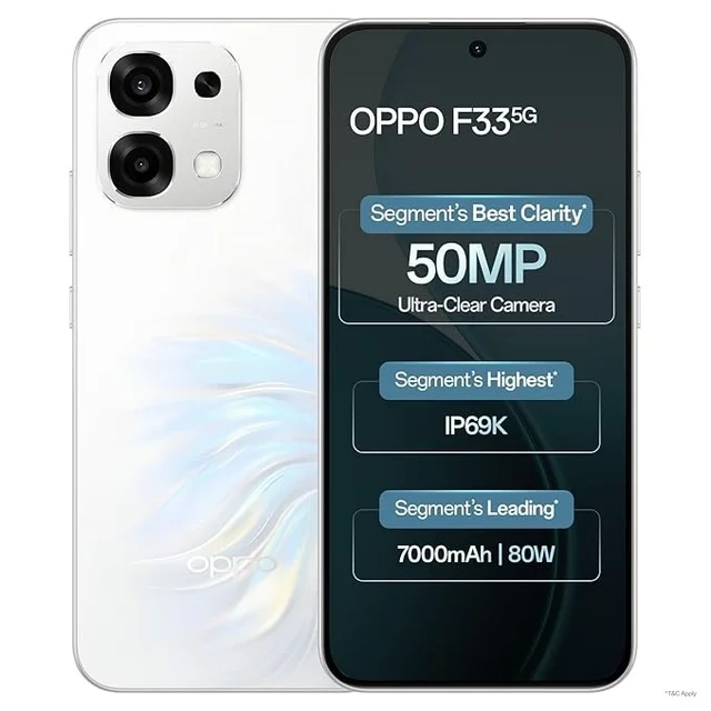Oppo F33 5G Smartphone (8GB RAM, 128GB Storage, White