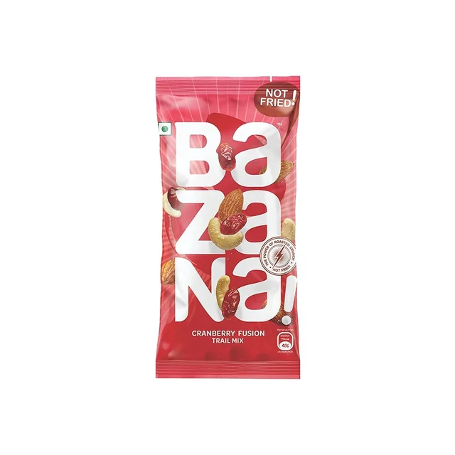 BAZANA Bazana Cranberry Fusion Trail Mix Snacks: Healthy and Tasty Mixed Dry Fruits|15 Packs,19g Each