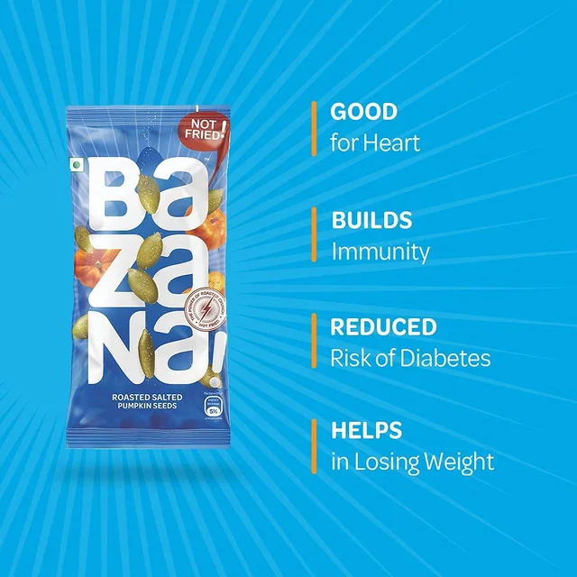 BAZANA Bazana Roasted Salted Pumpkin Seeds|(15 Packs,18gm each) -