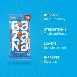 BAZANA Bazana Roasted Salted Almonds 504g|24 Packs,21g Each